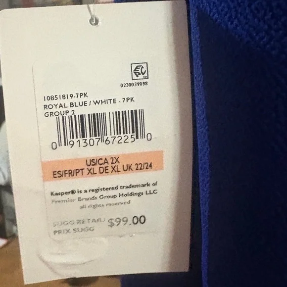 Kasper Colorblock Faux Wrap Dress Women’s Plus Size 2X Blue White NWT - Picture 4 of 4